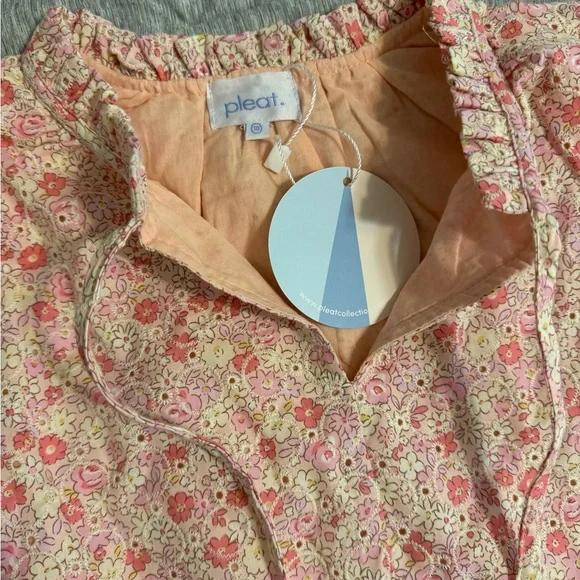Pleat (Boutique Brand) “Eve” Floral Pink Kids Dress